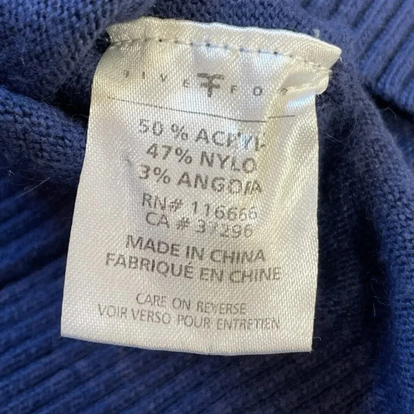 Five Four Mens XL Sweater Lightweight Blue Color‎ Block Two Tone Pullover Long - Picture 8 of 9